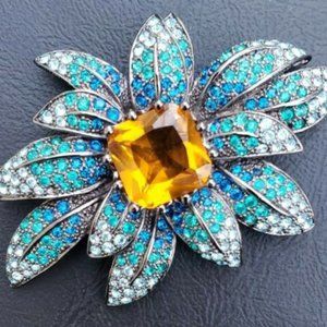 ISO Joan Rivers Blue Flower Brooch Pin